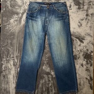 Vintage Y2K Def Jam Baggy Wide Leg Faded Medium Wash Jeans Size 38x34